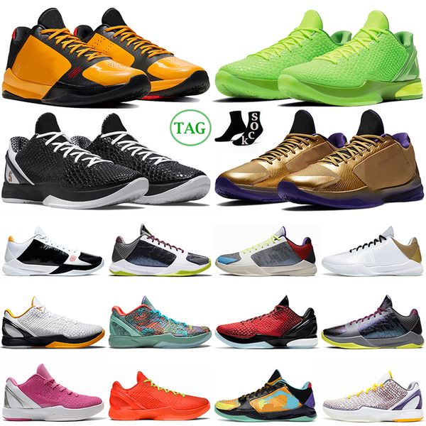 

mamba 6 basketball shoes men protro reverse grinch mambacita hall of fame del sol all-star 5 rings alternate bruce lee think pink prelude me