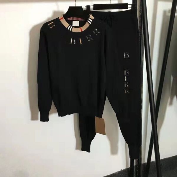 

mens tracksuits designer women's suit luxury cotton fashion casual sports sweater letter printing same style for lovers two piece knitt, Gray