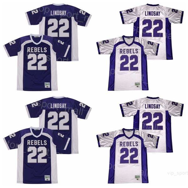 

high school football 22 phillip lindsay jerseys south rebels moive college pullover breathable retro pure cotton for sport fans embroidery t, Black