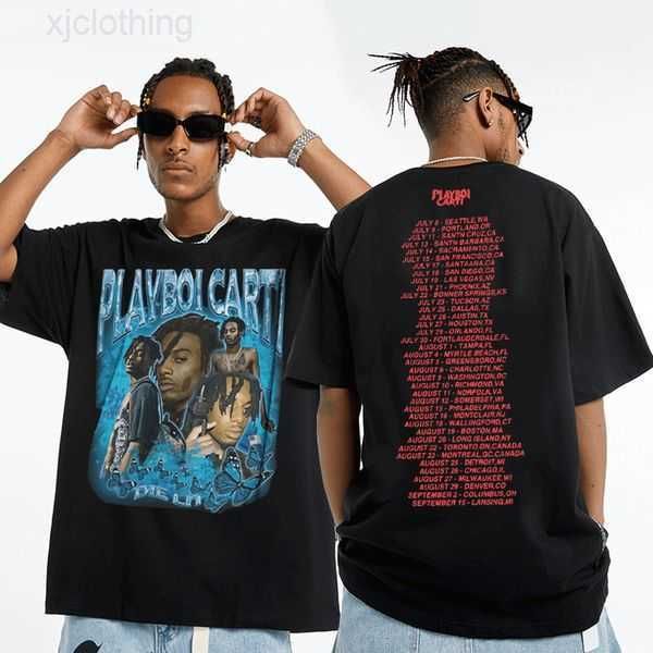 

rap playboi carti european and american streets vintage hiphop tshirt men short sleeve cotton t shirts music tee shirt clothing 220629 29zrt, White;black