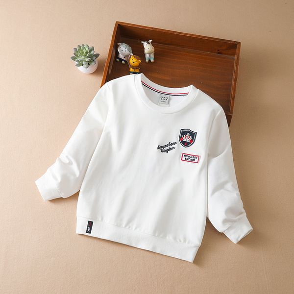 

hoodies sweatshirts baby boys spring autumn kids white cotton o neck pullover childrens clothing sweatshirt 230418, Black