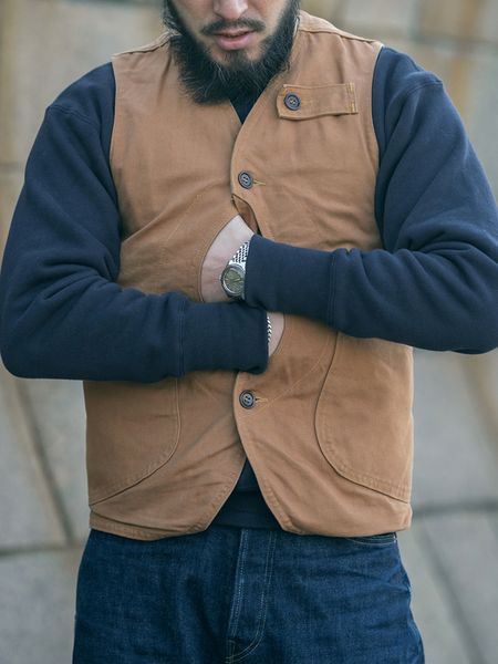 

men's vests bronson heavyweight canvas hunting vest outdoor multipocket waistcoat for men 230418, Black;white