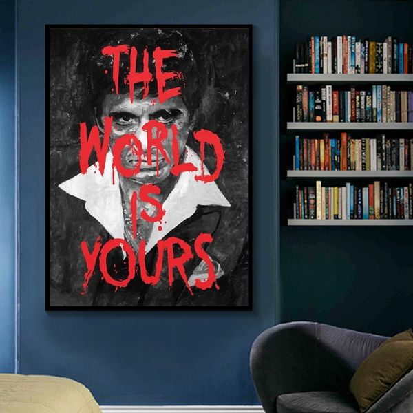 

modern portrait wall decor print canvas art painting tony montana poster and prints wall art pictures for living room home decor