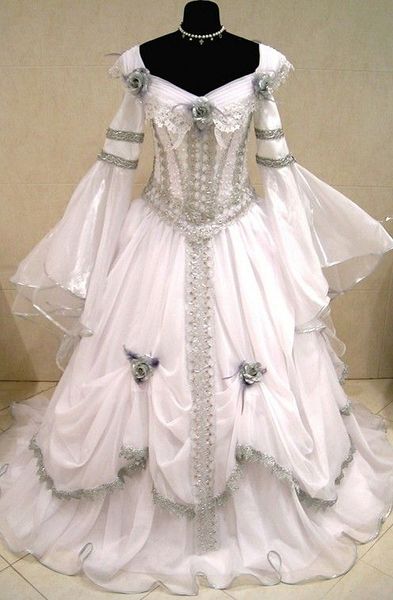 

vintage victorian wedding dress for women 2023 flare long sleeves civil war historical gothic bridal gowns custom made lace-up plus size med, White