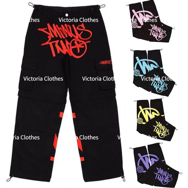 

mens pants y2k casual baggy streetwear sport gym jeans men minus two cargo clothing pantalones sweatpants minustwo pant 230419, Black