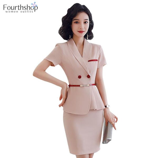 

pants elegant career suit women office lady business work skirt suits summer autumn 2021 2 piece set fashion blazer set clothes 4xl, White