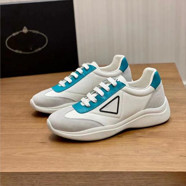 

fashion men america's cup dress shoes soft bottoms running sneakers italy luxury low elastic band calfskin designer lightness outdoor c, Black