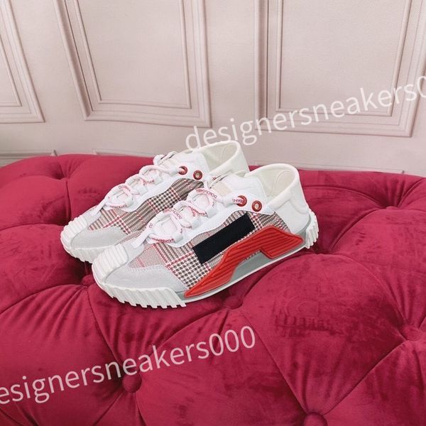 

2023 luxury designer men's and women's sports shoes casual shoes leather lace up flat shoes retro canvas shoes men's and wome, Red;white