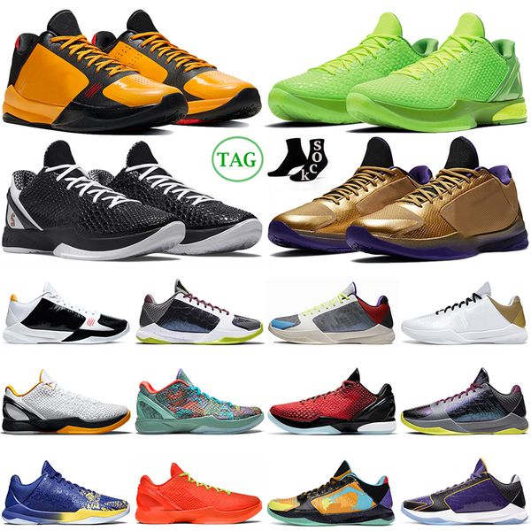 

mamba 6 basketball shoes men protro reverse grinch mambacita hall of fame del sol all-star 5 rings alternate bruce lee think pink blackout m
