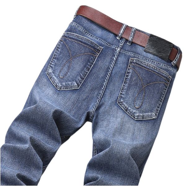 

men's jeans spring summer thin denim slim fit european american high-end brand small straight pants xl666-7, Blue