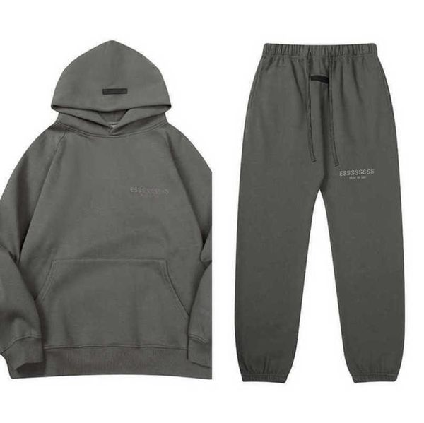 

men's classics luxury tracksuits essss entials sweatshirts letter hoodies men women sportswear hooded pant coat sweater pullover coupl, Black