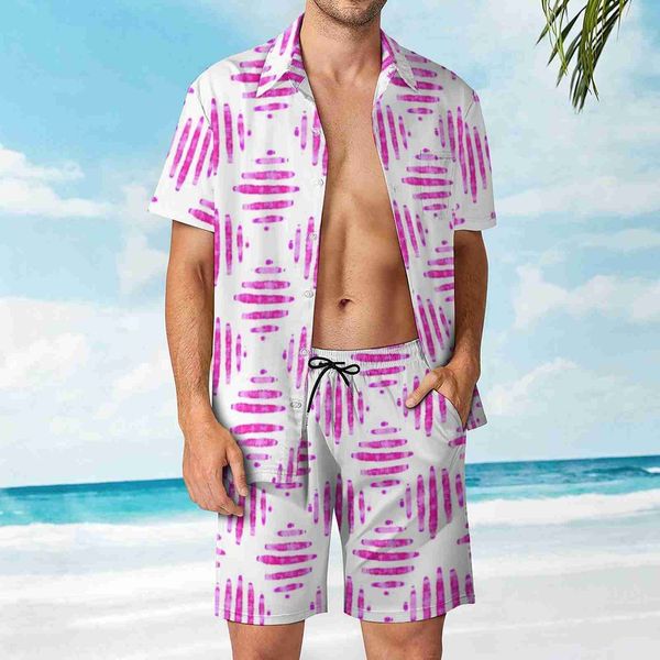 

tracksuits abstract pattern pink men's beach suit graphic 2 pieces pantdress high grade leisure eur size, Gray