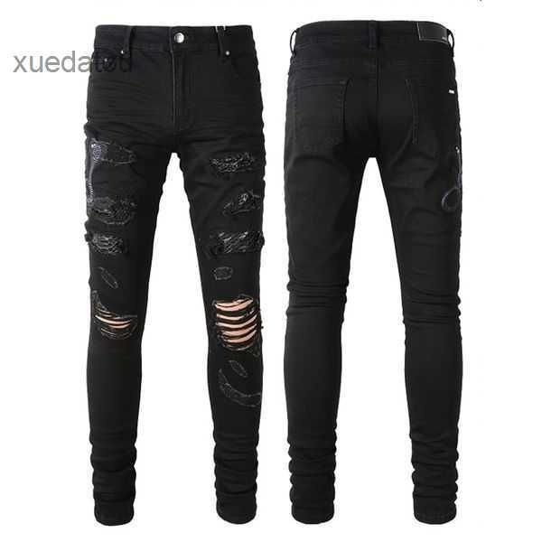 

detail biker fit denim patches jeans men slim motorcycle for mens vintage distressed 3 nqy1, Blue