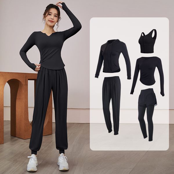 

active sets yoga fitness suit multicolor slim breathable quick drying sports y women pilates running long sleeve sets women's activewea
