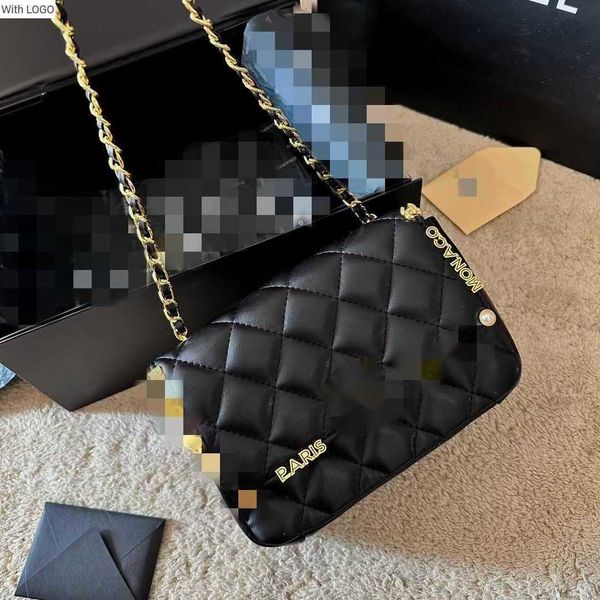 

evening bags luxury brand design letter quilted chain cc bag small badge flap bag classic black gold matching one shoulder crossbody handbag, White