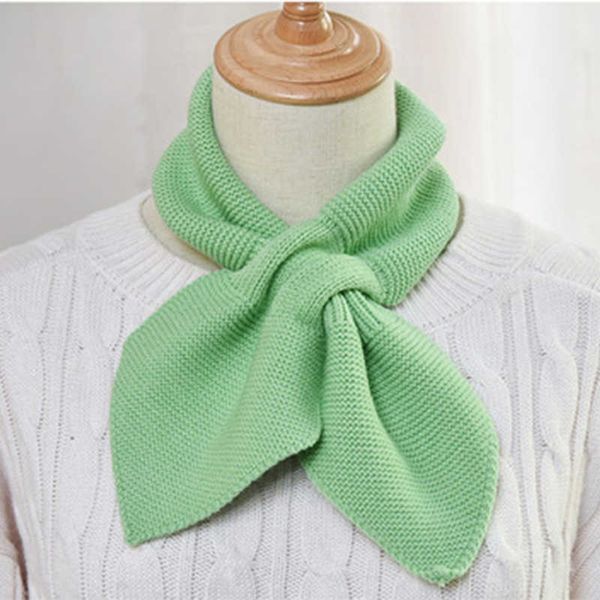 

scarves korean version knitted wool collar cross bib retro warm sharp-cornered female autumn winter neck guard decorative scarf b70 aa230418, Blue;gray