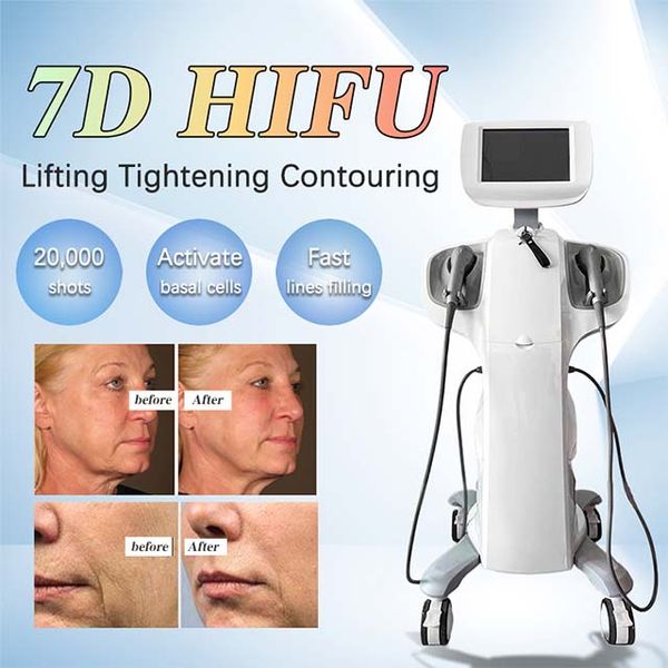 

7d hifu slimming ultrasonic therapy machine face lifting wrinkle removal 2 handles high intensity ultrasound skin tightening device