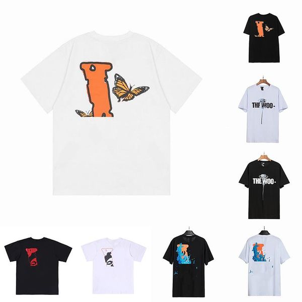 

loose tees mens white snake t shirt famous designer t-shirt big v hip hop men women short sleeve s-xl, White;black