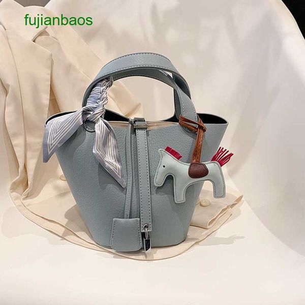 

hemres picotn handbags milk shake powder soft leather portable bucket bag women's 2023 new food basket versatile westernized simple and, Black