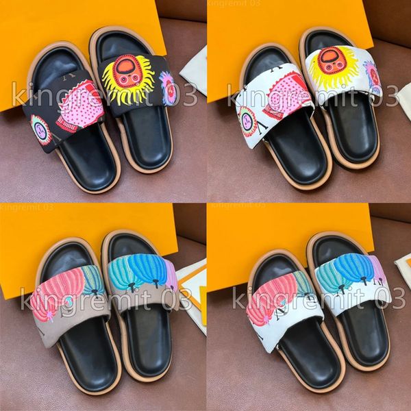 

designer slippers yk pool pillow mules women sandals sunset flat comfort mule padded front strap slippers fashion style slides, Black