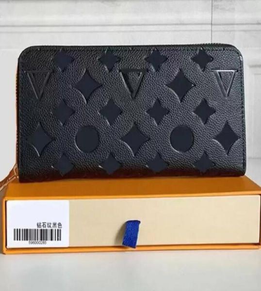 

fashion black empreinte women clutch lady ladies long wallet pu leather single zipper wallets classical corn purse card holder 6003811076, Red;black
