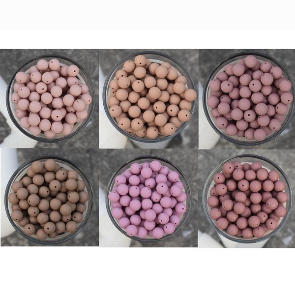 

other 100 pcs 12-15 mm round silicone beads teething nursing pacifier chain circle ball beads food grade bpa perles baby teether 230419