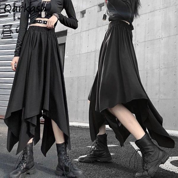 

dresses black skirts women asymmetrical simple high street cool students allmatch design clothing classic korean style leisure ins chic, White;black