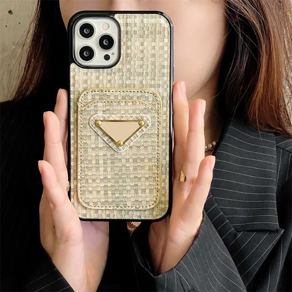 

iphone 13 11 pro max case designer phone cases for apple 14 12 xr xs 8 7 se2 plus luxury pu leather weave pattern card holders pockets mobil