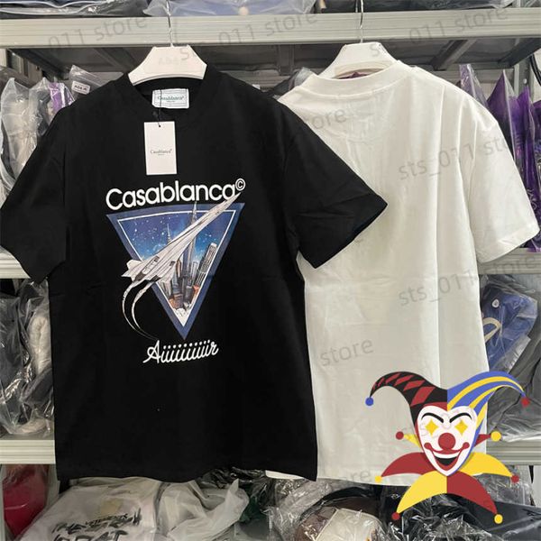 

men's t-shirts aircraft printing casablanca t-shirt men women t shirt tee t230419, White;black