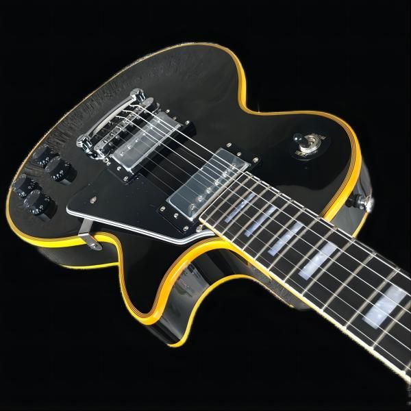 

custom shope lp black electric guitar gold hardware 3 humbucker pickups limited time sale258