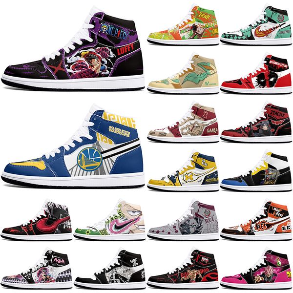 

DIY classics new customized basketball shoes 1s sports outdoor for men women antiskid anime Versatile fashion figure sneakers 36-48 424158