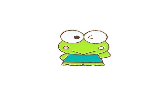 

japan and south korea cute big eyes frog metal enamel brooch cartoon small animal badge jewelry backpack accessories jewelry7136385, Blue