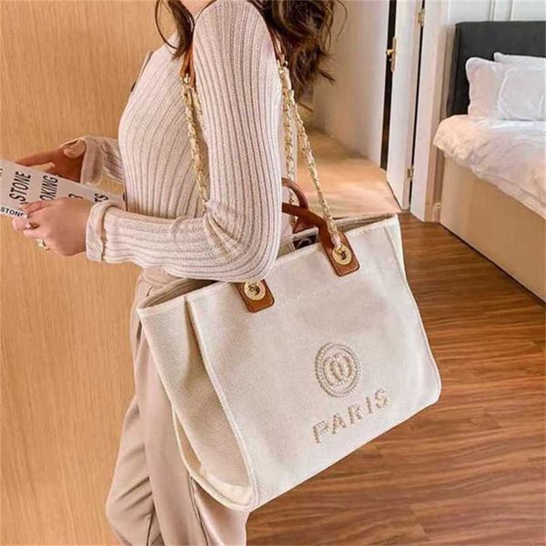 

50% off luxury beach handbags pearl bag canvas portable classic trend big 6mjo