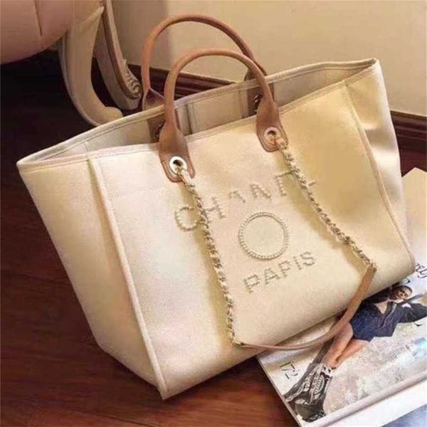 

50% off luxury women's classic canvas beach bag large capacity small chain packs big shopping handbags ffp7
