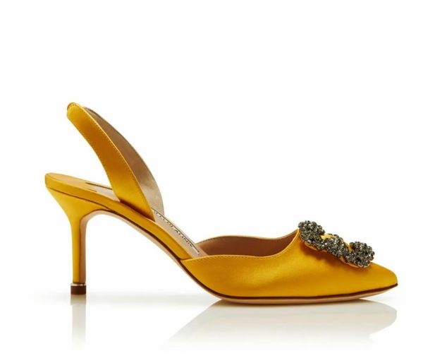 

women dress shoes pumps brand high heels sky blue satin leather jewel buckle slingback sandal sling back sandals 70mm heel with box fast shi, Black