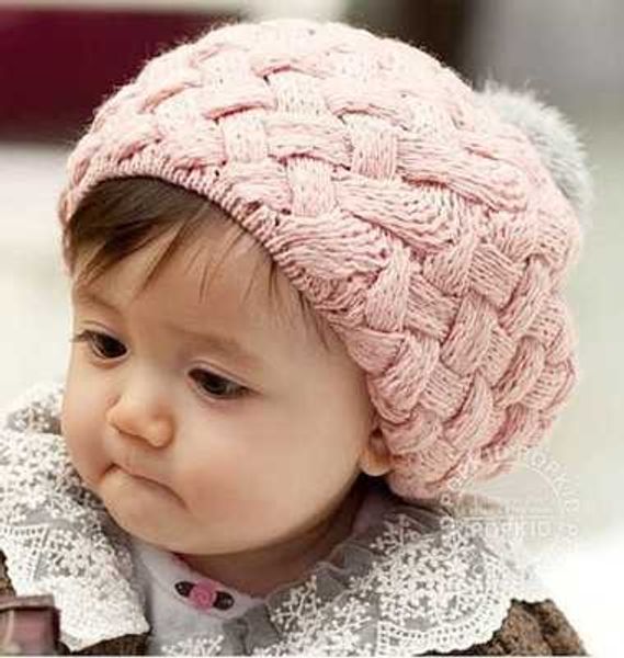 

caps hats new baby winter hat knit crochet baby beret girl cap for children cotton warm cap cute warm kid beanie w0419, Yellow