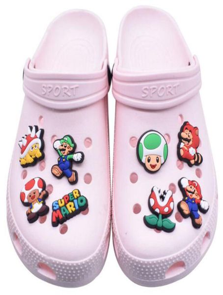 

31 styles cute cartoon croc shoe accessories charms buckle decoration party gift for clog bracelet wristband2384568, White;pink