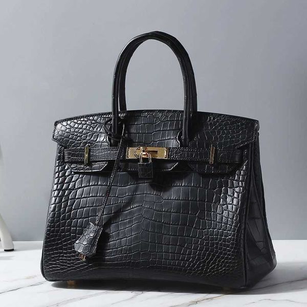 

fashion bags herms binkins crocodile skin women's bag 2023 handbag women's large capacity versatile luxury real leather bag