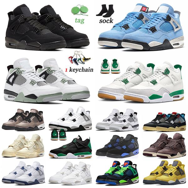 

designer 4s retro basketball shoes jumpman 4 pine green j4 black cat seafoam military black canvas men women red thunder offs white dark blu