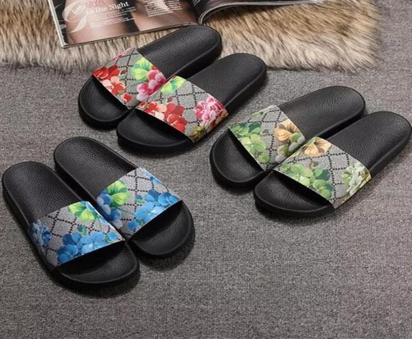

men women slide sandals designer shoes luxury slide summer fashion wide flat slippery with thick sandals slipper flip flops size 37400396, Black