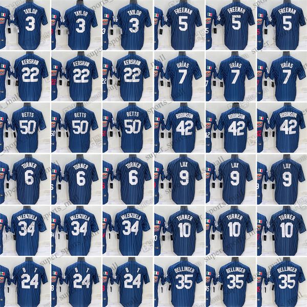 

7 julio urias new baseball jersey freddie an mookie betts jackie robinson fernando valenzuela taylor trea turner lux turner city rainbow jer, Blue;black
