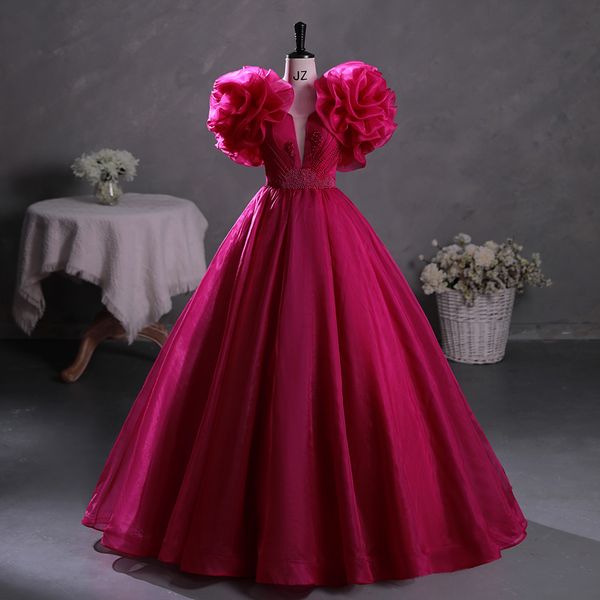 

peach pink flower tutu sleeve princess vintage theme costume rococo court ball gown medieval dress renaissance princess royal victoria can c, Black;red