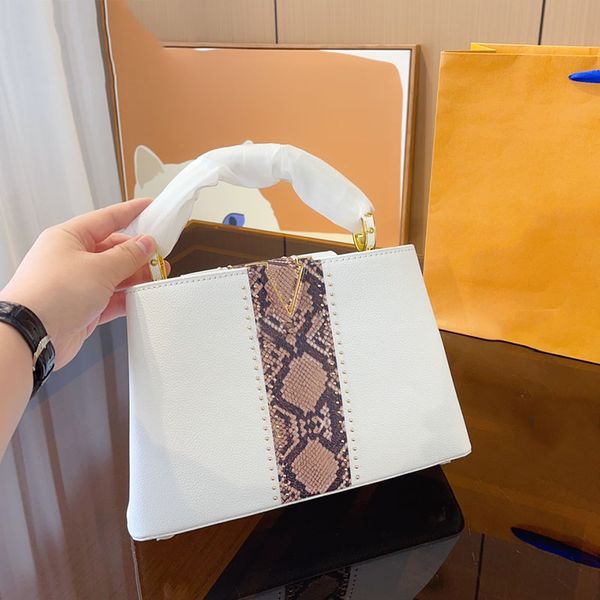 

20/27cm flap messenger bag capucines bb bag women classic handbags crossbody shoulder bags purse granular cow leather handle long strap desi
