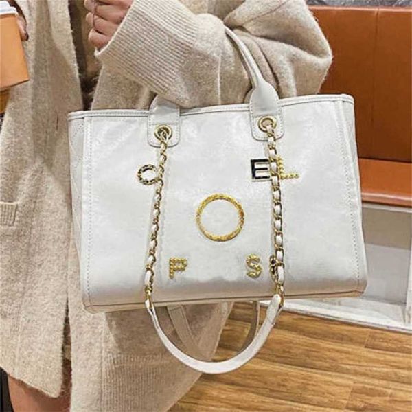 

50% off women's luxury handbags beach metal pearl letter badge tote bag small leather large chain wallet 606p