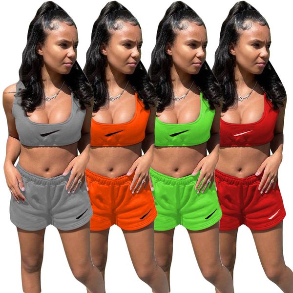 

summer fashion embroidered short cropped navel and shorts two piece set, White