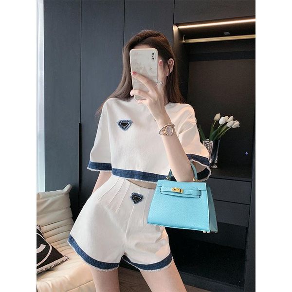 

dress stsvzorr dorywczo mody garnitur panie lato 2022 nowy dorywczo wszystkie mecze szorty 2 sztuka zestaw, White