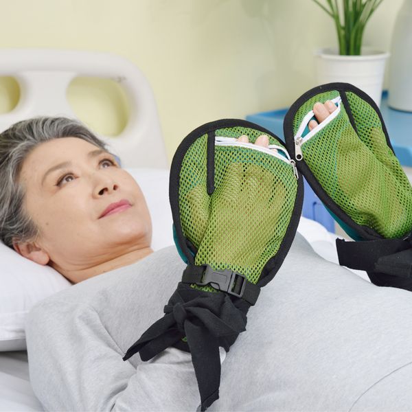 

one pair restraint mitts medical open mouth seal mouth anti-drawing anti-grabbing for patients with confusion
