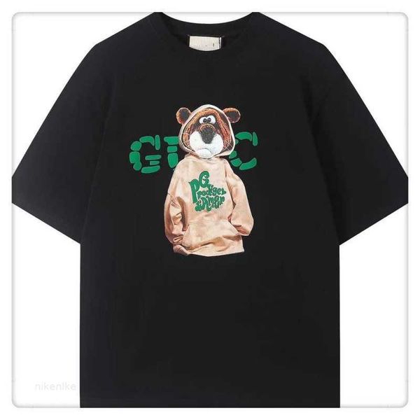 

2023 mens t shirt designer cartoon short sleeve letter-printed pure cotton sports sequin fashionable and breathable lovers' same clothi, White;black