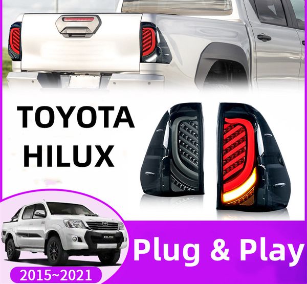 

led rear driving taillight for toyota hilux 20 15-2021 brake signal warning lamp car assembly taillights