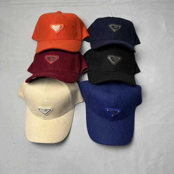 

2023 fashion baseball cap men and women designer domed duck cap triangular letter logo 6 color options, Blue;gray
